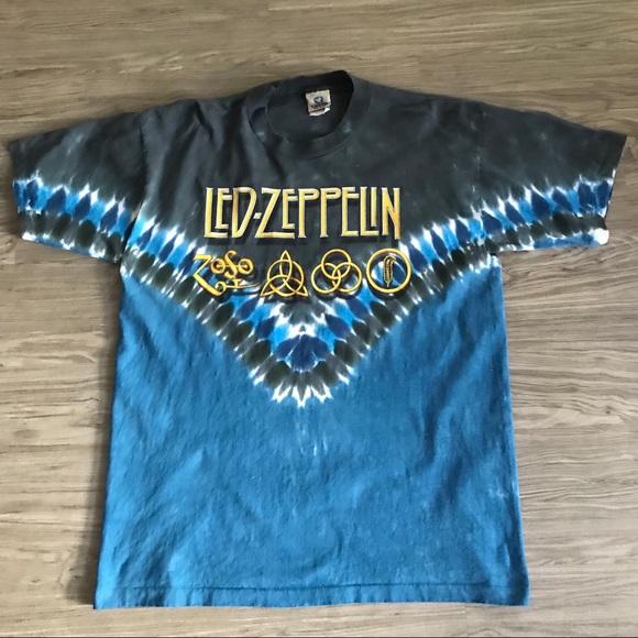 Liquid Blue Other - Vintage Led Zeppelin Liquid Blue Tie Dye Band Tee